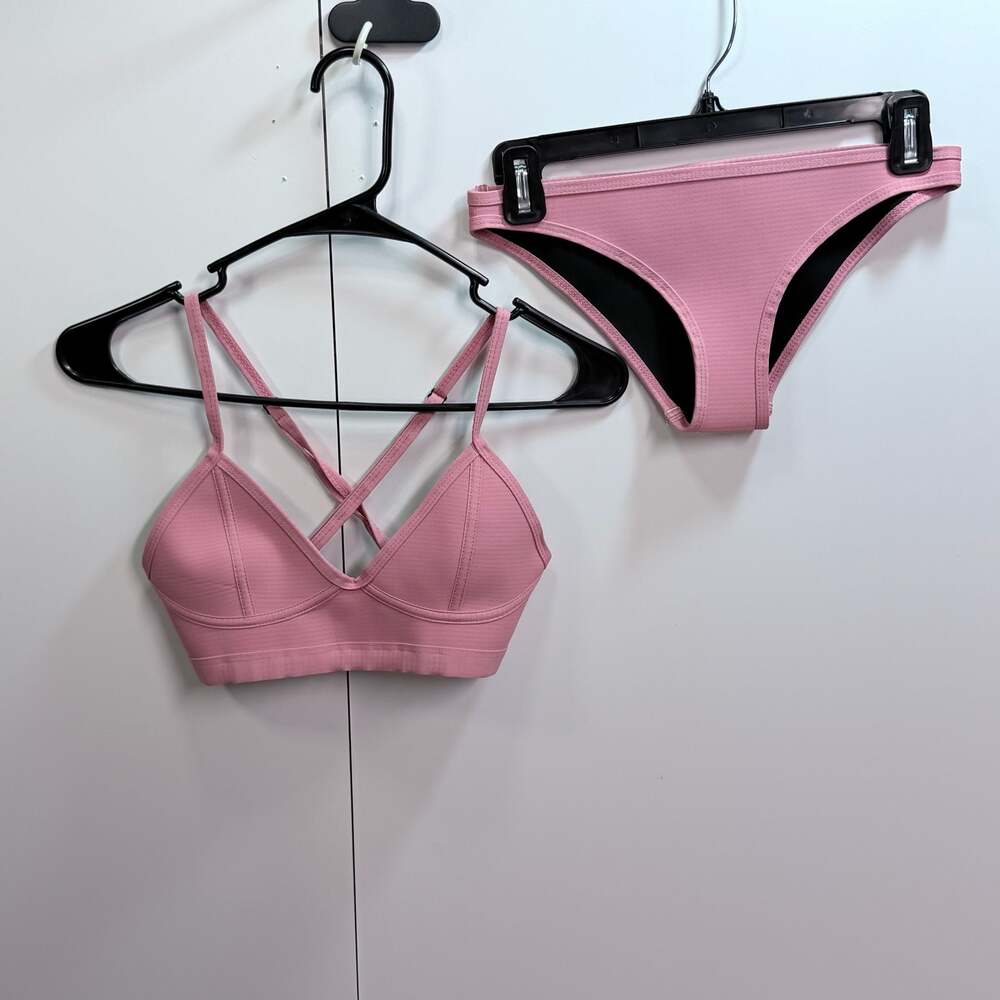 Hoaka Swimwear Pink Bikini Set Size Small